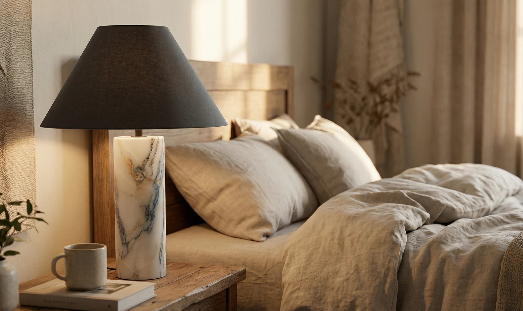 Maren Marble Column Table Lamp SP2